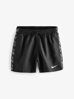 Noir - Short de bain Nike 5 Inch Black Logo Tape Volley