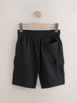 Noir - Short en jersey cargo (3-16ans)