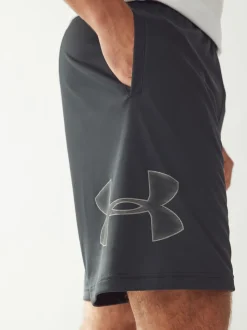 Noir - Short Under Armour en tissu technique à imprimé graphique