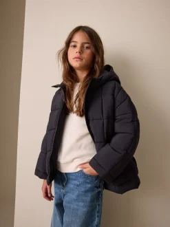 Noir - Shower Resistant Square Quilted Coat (3-16yrs)