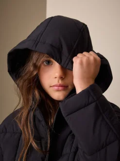 Noir - Shower Resistant Square Quilted Coat (3-16yrs)