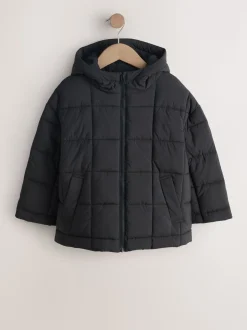 Noir - Shower Resistant Square Quilted Coat (3-16yrs)