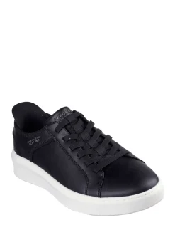Noir - Skechers Court Break Double Vented Slip In Trainers