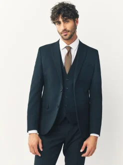 Noir - Skinny Fit (Skinny Fit) - Veste de costume à deux boutons