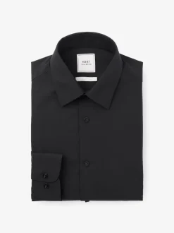 Noir - Skinny Fit (Skinny Fit) - Chemises intelligentes faciles d’entretien à poignets simples