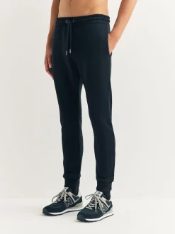 Noir - Skinny Fit (Skinny Fit) - Pantalon de Joggings en coupe ajustée à dos brosse