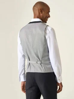 Noir - Skopes Newman Check Coupe sur mesure Suit Gilet