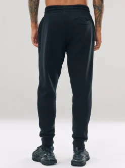 Noir - Slim Fit (Slim Fit) - Pantalon de Joggings en coupe ajustée à dos brosse