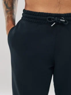 Noir - Slim Fit (Slim Fit) - Pantalon de Joggings en coupe ajustée à dos brosse