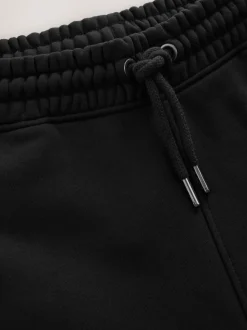 Noir - Slim Fit (Slim Fit) - Pantalon de Joggings en coupe ajustée à dos brosse