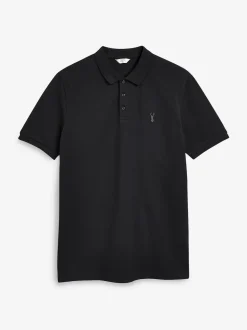 Noir - Slim Fit (Slim Fit) - Polo Manches courtes Pique