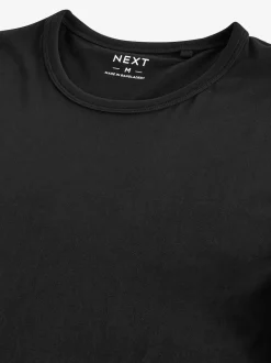 Noir - Slim Fit (Slim Fit) - T-shirts de superposition en coton 100 %, lot de 2