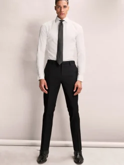 Noir - Slim Fit (Slim Fit) - Pantalons extensibles à taille élastiquée Motionflex