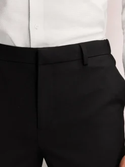 Noir - Slim Fit (Slim Fit) - Pantalons extensibles à taille élastiquée Motionflex