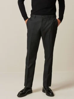Noir - Slim Fit (Slim Fit) - Pantalon intelligent texturé