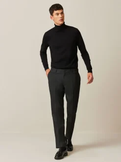 Noir - Slim Fit (Slim Fit) - Pantalon intelligent texturé