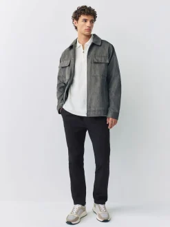 Noir - Slim Fit (Slim Fit) - Pantalons Chinos extensibles plissés avec taille élastique