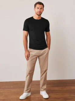 Noir - Slim Fit (Slim Fit) - T-shirt Essential Col rond en coton