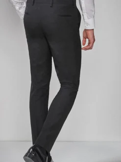 Noir - Slim Fit (Slim Fit) - Pantalon de costume de smoking