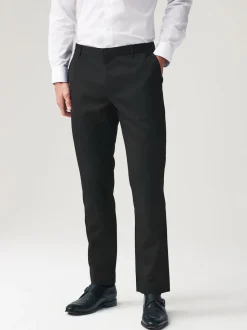 Noir - Slim Fit (Slim Fit) - Lot de 2 pantalons intelligents unis sur le devant