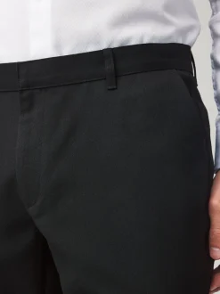 Noir - Slim Fit (Slim Fit) - Lot de 2 pantalons intelligents unis sur le devant