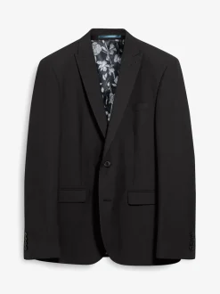 Noir - Slim Fit (Slim Fit) - Veste de costume à deux boutons