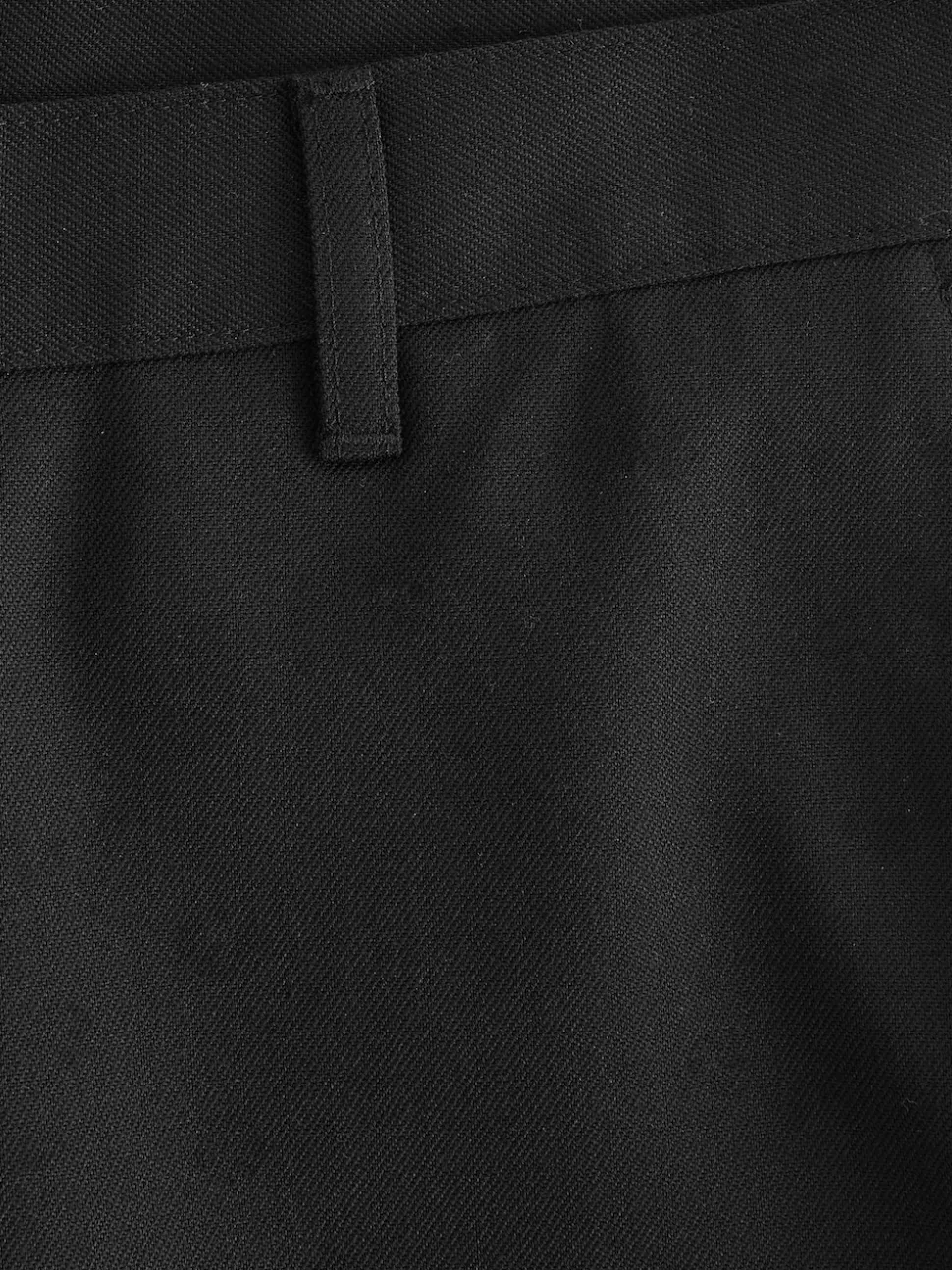 Noir - Slim Fit (Slim Fit) - Pantalon élégant uni sur le devant