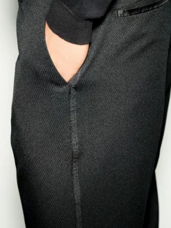 Noir - Slim Fit (Slim Fit) - Pantalon de smoking texturé avec détail de ruban adhésif