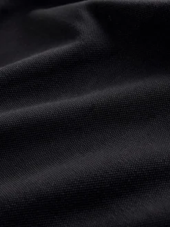 Noir - Slim Fit (Slim Fit) - Polo à manches longues en piqué