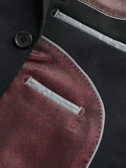 Noir - Slim Fit (Slim Fit) - Veste de costume Signature Nova Fides en 100% laine italienne