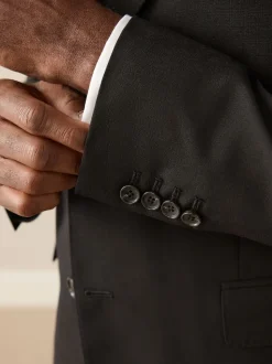 Noir - Slim Fit (Slim Fit) - Veste de costume Signature Nova Fides en 100% laine italienne