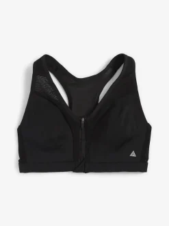 Noir - Soutien-gorge B-GG Active Sports Impact élevé Dry Tech zippé sur le devant