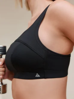 Noir - Soutien-gorge C-H Active Sports Antibounce Dry Tech à Impact élevé