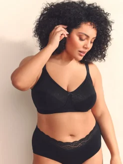 Noir - Soutien-gorge confort ultime en coton sans armatures OH Total Support