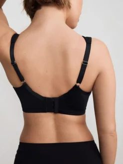 Noir - Soutien-gorge DD+ ultra doux confortable à bretelles rembourrées minimisant
