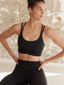 Noir - Soutien-gorge de sport à bretelles et dos à impact moyen