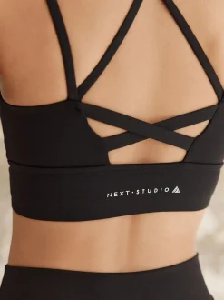 Noir - Soutien-gorge de sport à bretelles et dos à impact moyen