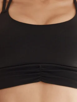 Noir - Soutien-gorge de sport à bretelles et dos à impact moyen