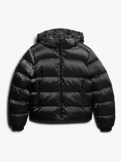Noir - Superdry Capuche Luxe Sports Doudoune