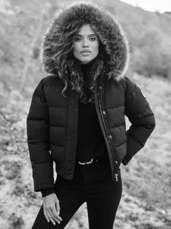 Noir - Superdry Everest Hooded Bomber Veste