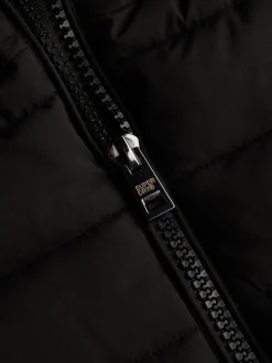 Noir - Superdry Fuji Manteau mi-long à fausse capuche