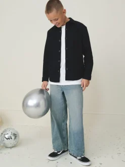 Noir - Surchemise brossée (3-16ans)