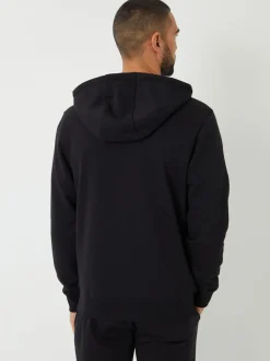 Noir - Sweat à capuche Threadbare zippé
