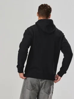 Noir - Sweat à capuche zippé en jersey épais riche en coton