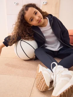 Noir - Sweat à capuche zippé en coton riche (3-16ans)