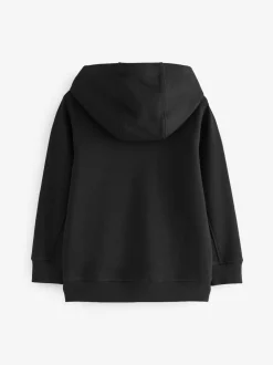 Noir - Sweat à capuche zippé (3-16ans)