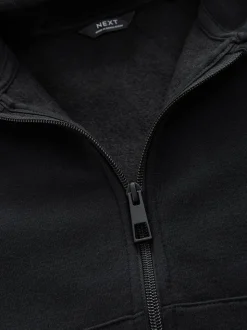 Noir - Sweat à capuche zippé (3-16ans)