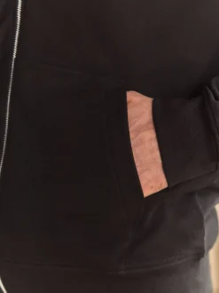 Noir - Sweat à capuche zippé léger