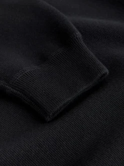 Noir - Sweat-shirt N. Premium en coton riche, coupe décontractée mi-épaisse