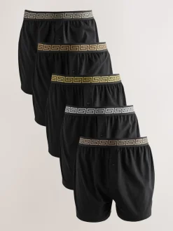 Noir à taille métallisée - Boxers amples